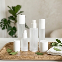 Flacon pulvérisateur de luxe en plastique dépoli pour cosmétiques, flacon pompe sans air 100 ml