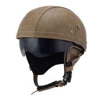 Casque de moto/scooter rétro en ABS pour hommes et femmes, léger, respirant, demi-casque pour trajets quotidiens, homologué DOT, à libération rapide