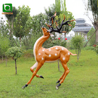 Sculpture d'animal en fibre de verre artificielle, style Art déco, taille réelle, finition naturelle, imperméable, à poser au sol, pour jardin