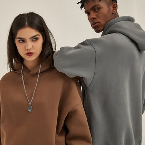 Sweat à capuche unisexe en molleton vierge personnalisable pour homme, sweat à capuche épais de haute qualité 100 % coton, impression DTG de logo personnalisé, coupe oversize - Product Image 1