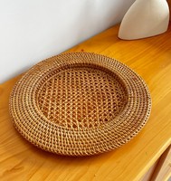 Assiettes de présentation en rotin tressé faites à la main de 13 pouces, sets de table en raphia tissé pour mariage, table à manger, décoration intérieure, tapis et sous-plats – Vente en gros