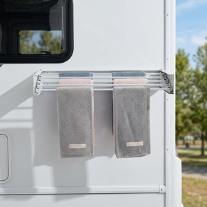 RV <strong>Clothes</strong> Drying Rack Wall Mount Collapsible Drying Rack for <strong>Clothes</strong> Drying <strong>Shelf</strong> for RV Black/White - Product Image 4