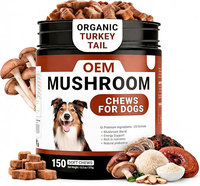 Complément alimentaire pour chiens OEM ODM, riche en protéines, sans céréales, aux champignons, sous forme de bouchées molles, avec mélange de champignons, d'ashwagandha et de probiotiques