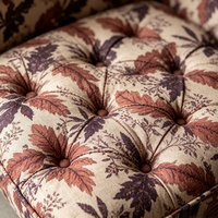 Fauteuil pivotant moderne à imprimé feuilles, cadre noir, coussin en tissu capitonné amovible, rotation à 360°, bois, salon