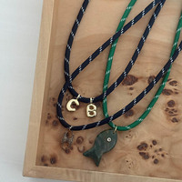 Nouveau Collier Initial à Double Nœud en Corde, Exquis, Plaqué Or, avec Lettre