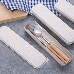 Stainless Steel Chopsticks And Spoon Set With Wooden Handle Portable Eco Friendly Cutlery For Students And Outdoor Use - Product Image 4