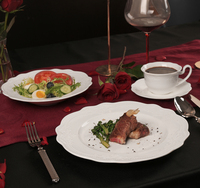 Services de table en porcelaine blanche, vaisselle en céramique pour la restauration, plats de service, ensembles de vaisselle de luxe pour restaurant