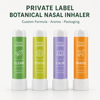 Inhaler Hidung Aromaterapi Botani Label Pribadi Formula Minyak Esensial Murni dengan Jeruk Produsen OEM Kustom