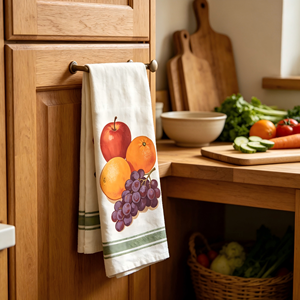 Serviette de cuisine en coton tissé plat, réutilisable, séchage rapide, design personnalisé de luxe - Product Image 1