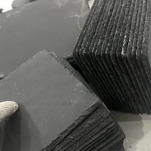 Prix de gros Tuile en ardoise noire Tuiles en ardoise naturelle Tuiles pour mur de maison