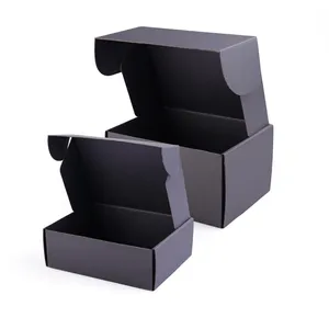 Cardboard Paper Packaging Boxes Corrugated Packaging Mailer Boxes For Apparel Gift Black Beauty Paper Box