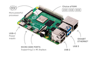 Carte de développement Raspberry Pi 4 Modèle B 8 Go de RAM Version 1.2 BCM2711 Quad Core Cortex-A72 Fabriquée dans le Guangdong, Chine