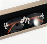 Lunettes de soleil pour femme style Hip Hop, en argent sterling, serties de moissanite VVS, motif croix chromée, effet glacé