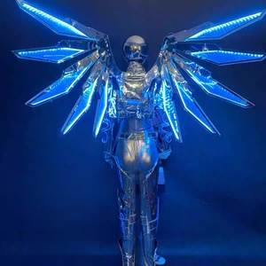 Disfraz de Baile LED Mecánico para Mujer, Diseño de Guerrera del Futuro, Brillante y Tecnológico, Original para el Día de San Valentín, 100% Poliéster - Product Image 4