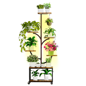 Soporte para plantas <span class=keywords><strong>con</strong></span> luz para cultivo, estante para plantas, <span class=keywords><strong>macetas</strong></span> <span class=keywords><strong>con</strong></span> rueda para interior, exterior, hogar, oficina, plantación, jardinería - Product Image 1