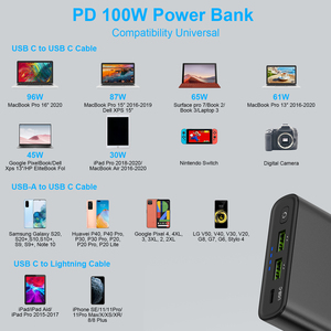 ที่ชาร์จพกพาโลโก้สั่งทำได้ PD 100W ซุปเปอร์ชาร์จเจอร์ พาวเวอร์แบงค์ 30000mah ที่ชาร์จโทรศัพท์ ความจุขนาดใหญ่ พาวเวอร์แบงค์ 20000mAh สำหรับแล็ปท็อป - Product Image 5