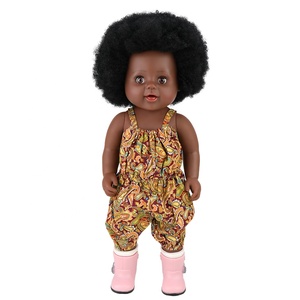 Poupées africaines noires en vinyle plastique de 18 pouces, jouet doux pour enfants et bébés, fabriqué en plastique et en tissu pour jouer - Product Image 3