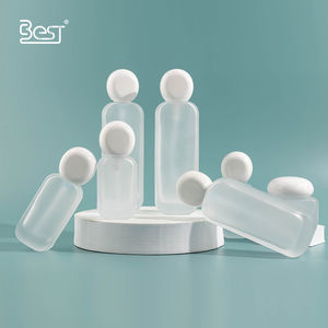 Forme spéciale avancée rechargeable 30ml 50ml 100ml 50g ensemble de bouteilles en verre carré givré avec couvercle rond de pompe pour fondation Loti - Product Image 4