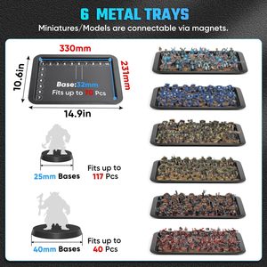 Estuche de Almacenamiento para Miniaturas, Apilable, con Ruedas y Giro de 360° °   Ruedas para Warhammer 40K The Shadow Vault - Product Image 2