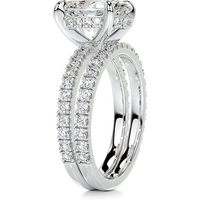 Anillo de Compromiso SGARIT con Diamante Cultivado en Laboratorio de Corte Ovalado Personalizado, Diamantes Laterales de 1-5 Quilates VVS1-2, Oro de 14K/18K, Corte Excelente, Lujo, IGI