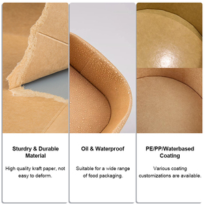 Scatola per Alimenti da Asporto Ecologica e Monouso, Contenitore in Carta Kraft per Pranzo e Cibo da Asporto - Product Image 4