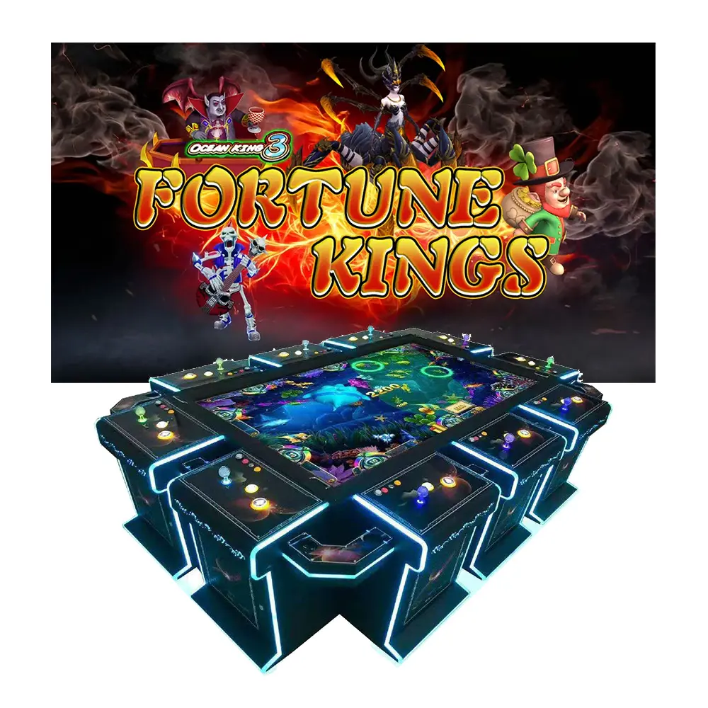 ผู้เล่น 4 ~ 10 คนตู้เกมโต๊ะปลาตู้ Ocean King 3 Fortune Kings อาเขตเกมยิงปลาติดตั้งซอฟต์แวร์