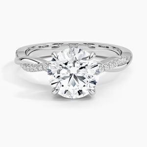Bague de fiançailles en or blanc massif 18 carats certifiée IGI avec diamant de laboratoire taille ovale <span class=keywords><strong>0</strong></span>,5 ct 1 ct 2 ct, bijoux pour femmes - Product Image 1