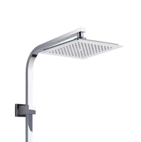 Ensemble de douche de salle de bain en acier inoxydable chromé poli avec robinet électrique, pommeau de douche à effet pluie doux, douchette à main et commande monocommande coulissante