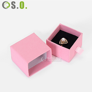 Factory Wholesale Premium Recyclable Cardboard Pull Out Drawer <b>Jewelry</b> Storage Custom Printed Logo Pink Paper - Product Image 3