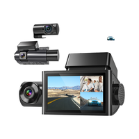 Wolfbox Distributor I07 4k Caméra embarquée DVR avec vision nocturne, mode de stationnement avant et arrière, 3 objectifs, caméra de tableau de bord avec GPS