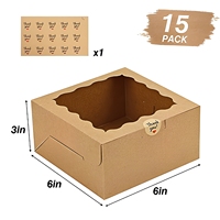 Boîte en papier kraft 2026 avec fenêtre pour pâtisseries, biscuits, bonbons et gâteaux – Emballage alimentaire pour cadeaux de Noël