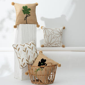 Style naturel Floral plante broderie Design Original taie d'oreiller <span class=keywords><strong>housse</strong></span> de coussin pour salon fête canapé décoration de la maison - Product Image 3