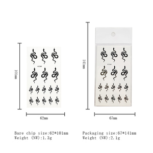 Tatuajes Temporales al por Mayor de Serpiente <span class=keywords><strong>Negra</strong></span> Pequeña para Dedos y Nudillos, Pegatinas Impermeables de Flores para Cuerpo, Cara y Manos para Mujeres, Festivales y Uso Diario - Product Image 2