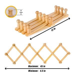Crochet de rangement <span class=keywords><strong>en</strong></span> <span class=keywords><strong>accordéon</strong></span> naturel Cintre mural <span class=keywords><strong>Porte</strong></span>-<span class=keywords><strong>manteau</strong></span> extensible <span class=keywords><strong>en</strong></span> <span class=keywords><strong>bois</strong></span> - Product Image 3