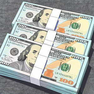 200 billetes de juguete de la mejor calidad, billetes estadounidenses de 20, 50 y <span class=keywords><strong>100</strong></span> dólares, efecto de película para decoración de fiestas y videos, 78*33mm, tamaño 50% - Product Image 6