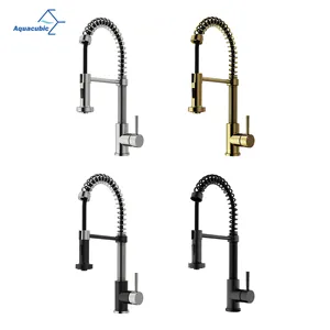 Aquacubic Flexible Brushed Nickel Pulls Out Down Kitchen Faucet Sink Faucet Fast Delivery Faucet