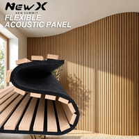 Panneau mural acoustique flexible, options de texture et de forme, panneau absorbant le son en polyester écologique pour mur courbé intérieur