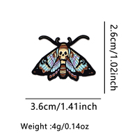 Broche émaillée Halloween Moth, épingles de revers punk, badges pour sacs à dos, accessoires vestimentaires, bijoux d'horreur, cadeaux pour amis