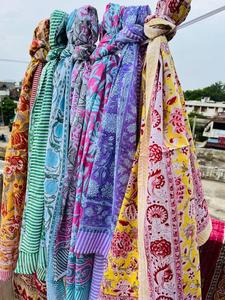 Custom Made 100% Cotton <b>Floral</b> Long <b>Scarves</b> Women Breathable Quick Dry Durable Summer Beachwear Designers Resale Wholesale - Product Image 1