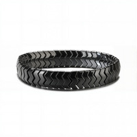 Bracelet en perles personnalisées en hématite naturelle, bracelet en perles rectangulaires en hématite et œil de tigre pour femme et homme