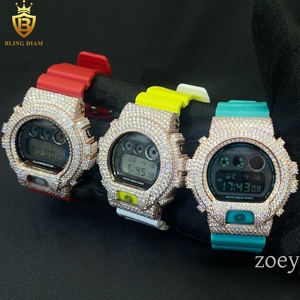 Đồng hồ trang sức Hip Hop cao cấp mạ đá Moissanite thật VVS, mặt bezel, chất lượng cao, vượt qua máy kiểm tra kim cương - Product Image 3