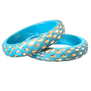 Handmade Lac Bangles Shadow Stone Kada with Glossy Polish Traditional Ethnic Jewelry for Women Wedding Festival and Party Wear - Product Image 4