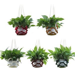 PU Leather Durable Vintage <b>Flower</b> Pot Holder Hanging Plant Hanger Adjustable Length Planter <b>Basket</b> Indoor Outdoor Gardening - Product Image 1