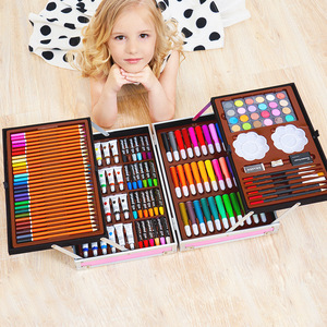 Vente chaude 145 pièces pinceau et crayon ensemble aquarelle stylo ensemble avec boîte en aluminium pour enfants peinture et dessin Top Art fournitures - Product Image 2