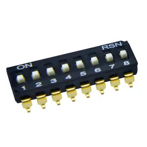 8 Positions 2 Row 2.54mm SMT SMD DIP Switch Black