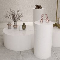 Table de montage ronde laquée pour plancher mariage boutique vêtements boutique bijoux sac Mannequins Table d'exposition pied pédale