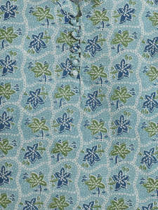 Kurta bleu clair à imprimé floral pour garçons, col mandarin, tenue ethnique, vêtement traditionnel pour enfants, tenue de fête, kurta élégante pour les fêtes - Product Image 4