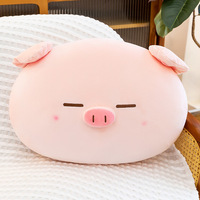 Peluche cochon à tête ronde, coussin de dos multifonctionnel en forme de cochon rose, pour voiture et canapé, en polyester et coton PP
