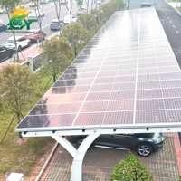 Système de carport solaire pour les zones de stationnement des entrepôts des parcs industriels avec structure en acier modulaire, surface anodisée, charge de vent 60M/S