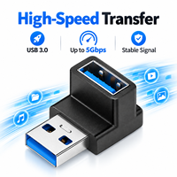 USB 3.0 Rechtwinkliger Adapter A-Stecker auf A-Buchse 90 Grad Nach Oben Verlängerungsanschluss 5 Gbit/s für Laptop PC